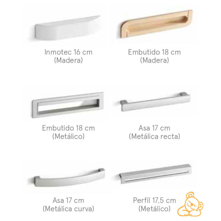 Tipo de tiradores para el canapé tapizado con cajones